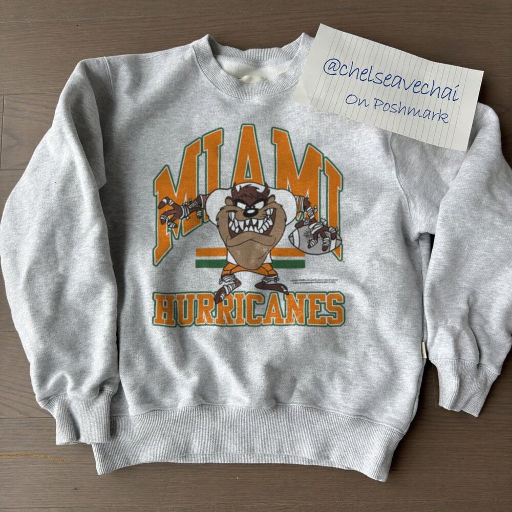 Vintage 1993 University of Miami Hurricanes Football Sweatshirt, Retro NCAA Tee